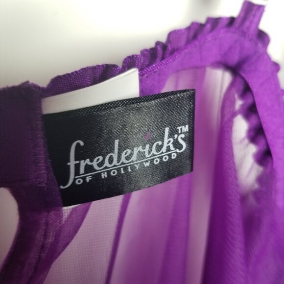 NWOT Fedricks of Hollywood Women's Purple Babydoll Cami Lace Coquette 90s Y2K - Picture 3 of 5